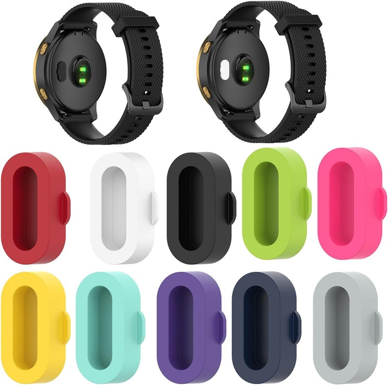 FanTEK 10pcs Anti-dust Plugs for Garmin Fenix 8/7/7S/7X 5/5S/5X Plus/6S 6 6X Silicone Charger Port Protector, Compatible for Garmin Venu 2/Vivoactive 3/4/Instinct 2/Forerunner 935/45S/245/945 - Image 1